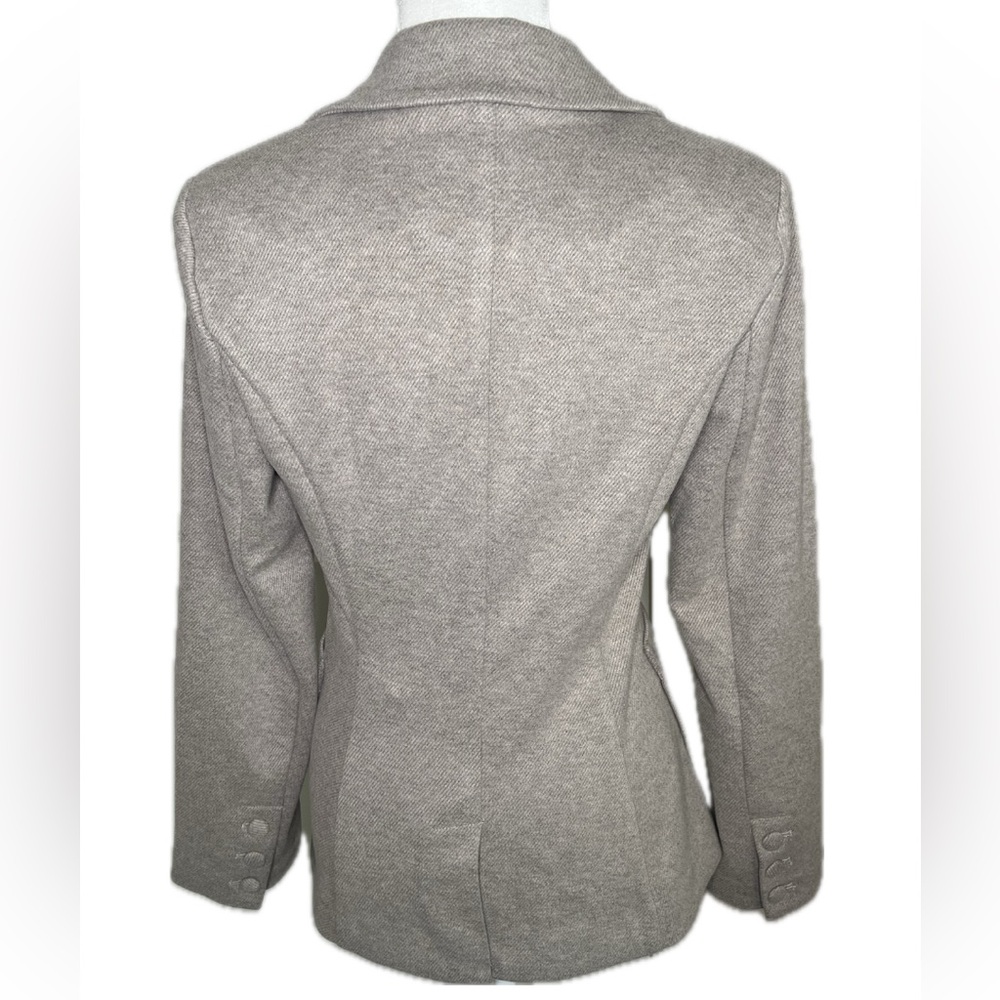 Anthropologie Avec Les Filles Tan Taupe Bow Fitted Blazer Jacket XS Extra Small - Picture 5 of 10
